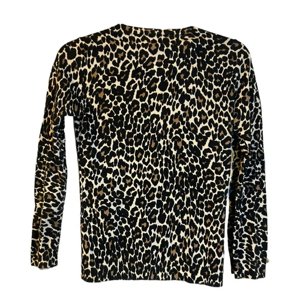 J.Crew Animal Print Teddie Cotton Sweater - Picture 2 of 3